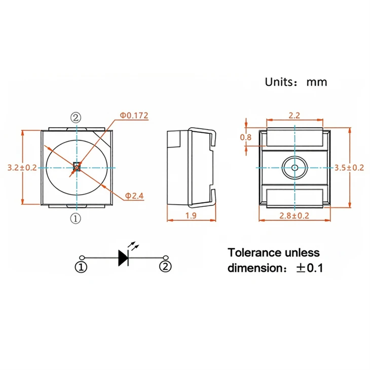 Red Light Emitting Diode high quality